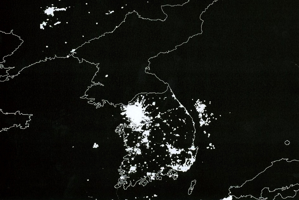Image result for satellite korea at night